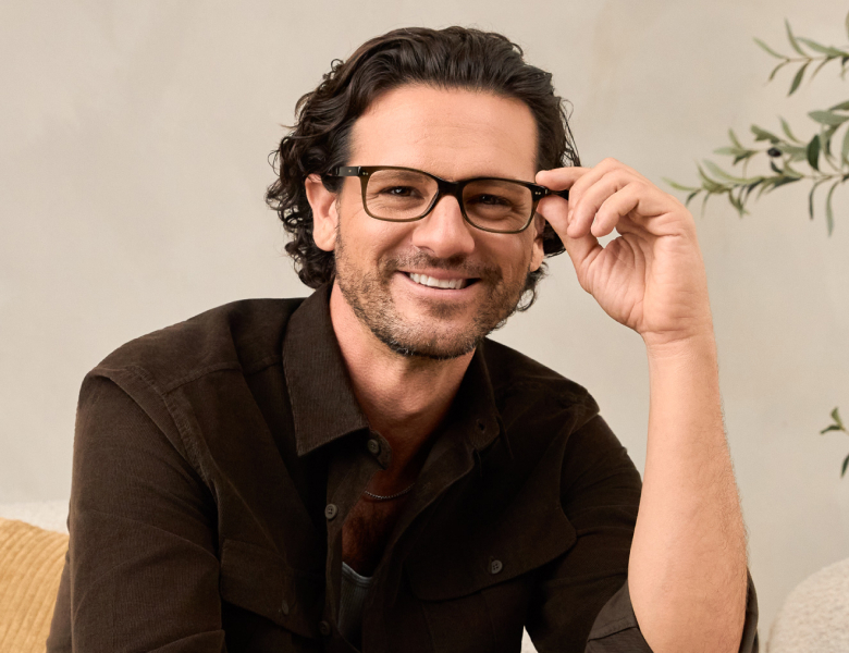 glasses, a lens case and contacts