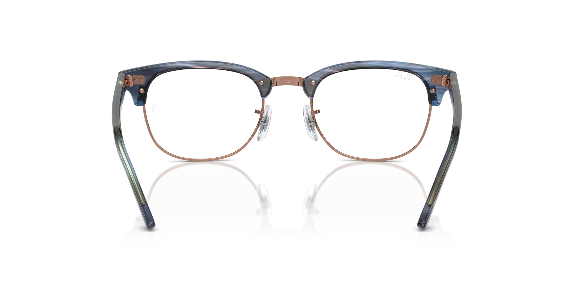 Clubmaster Optics RX5154 53mm - Striped Blue On Rosegold