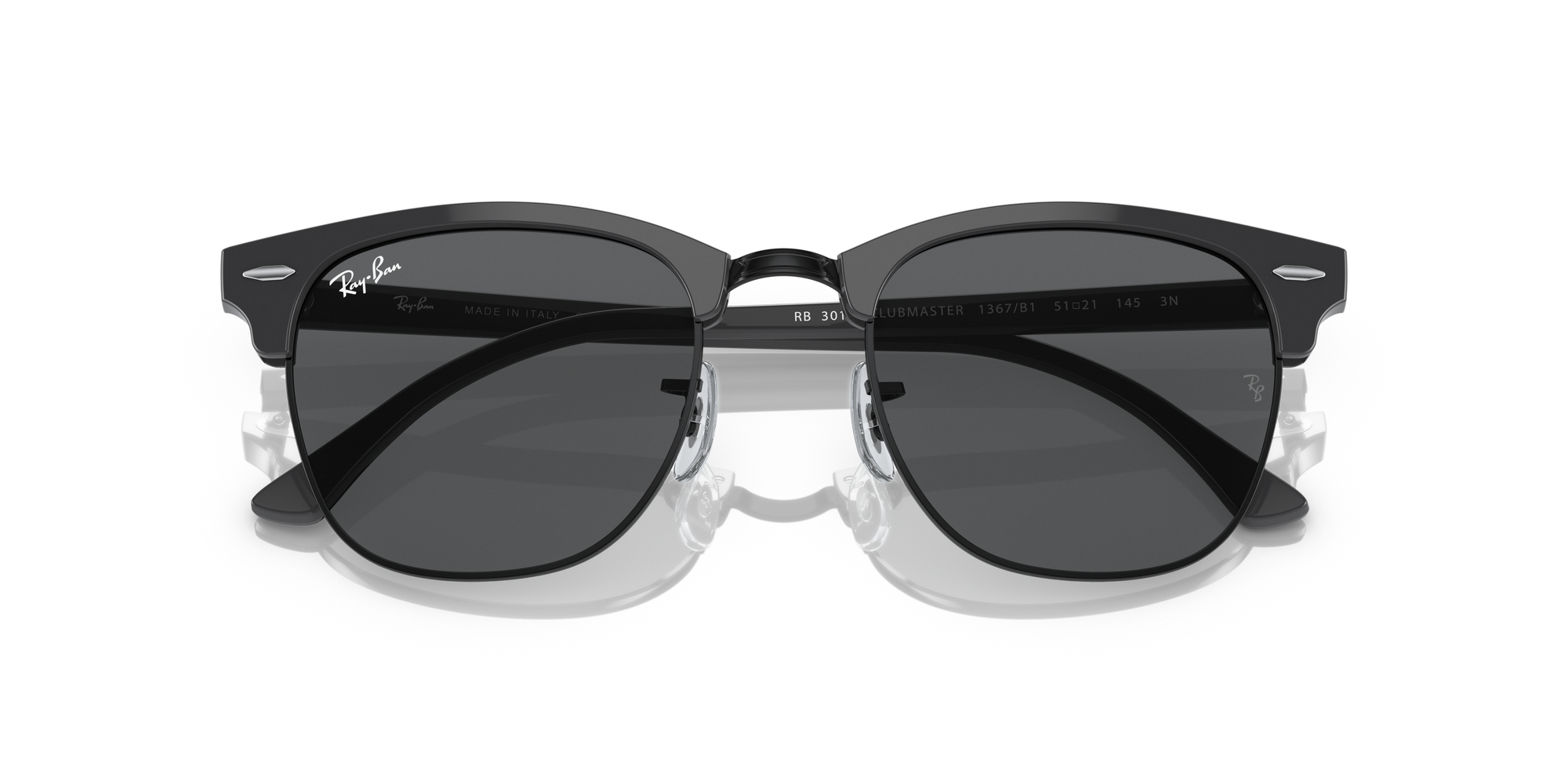 Clubmaster RB3016 51mm - Grey On Black