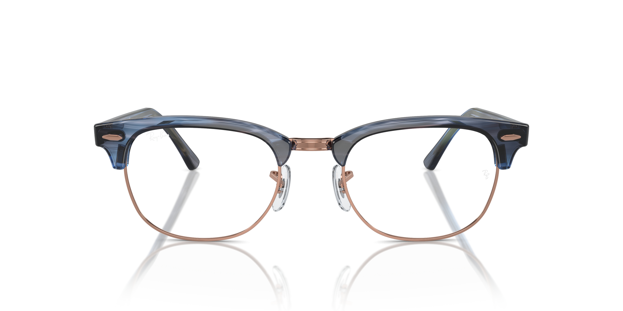 Clubmaster Optics RX5154 53mm - Striped Blue On Rosegold