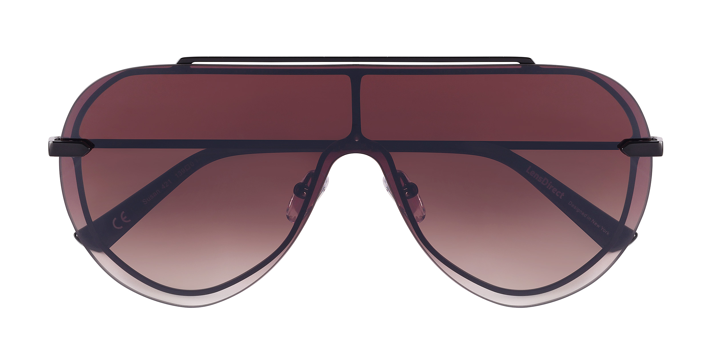 Susan - Shiny Black - Brown Gradient Lenses