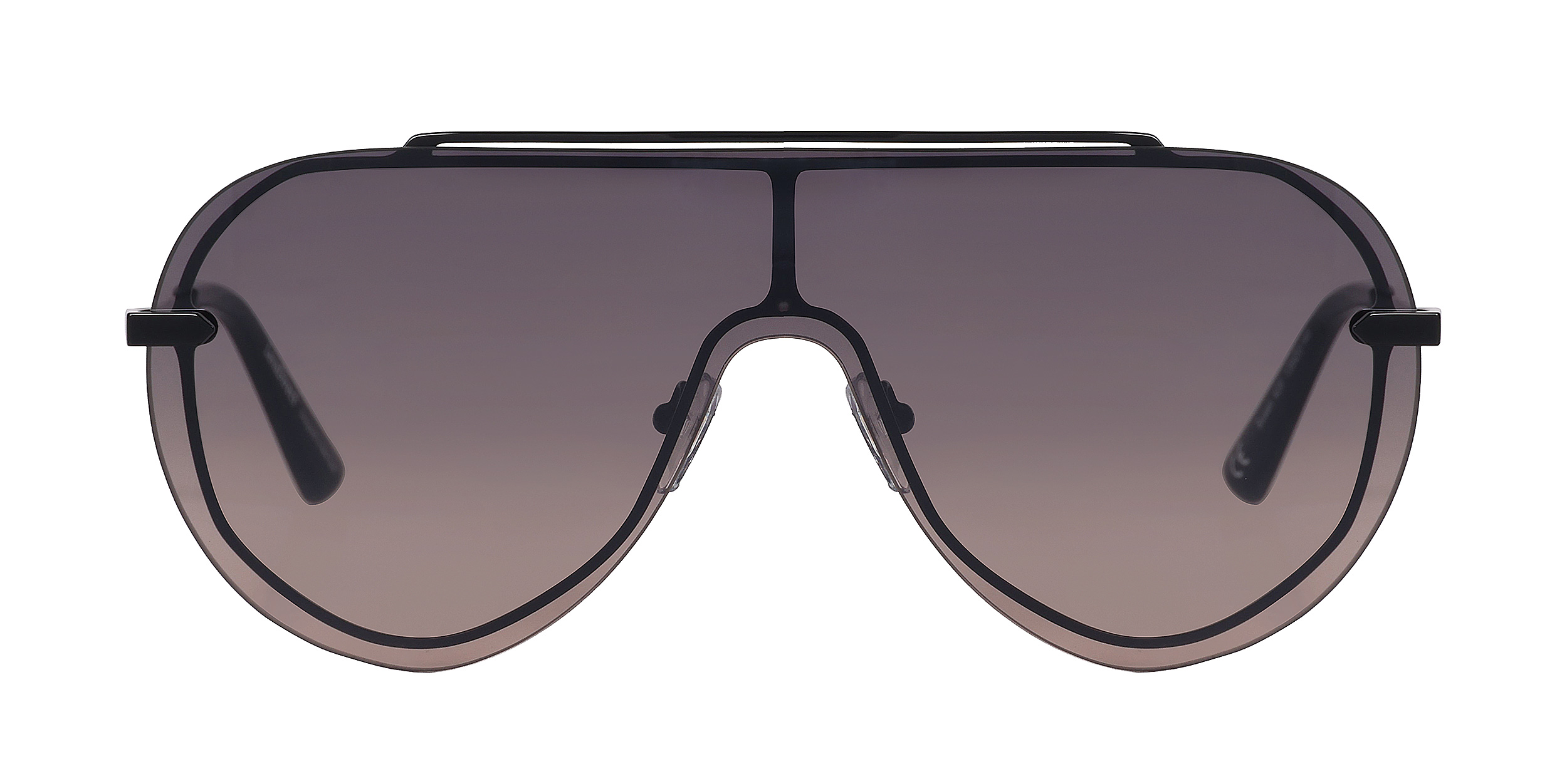 Susan - Shiny Black - Grey Gradient Lenses