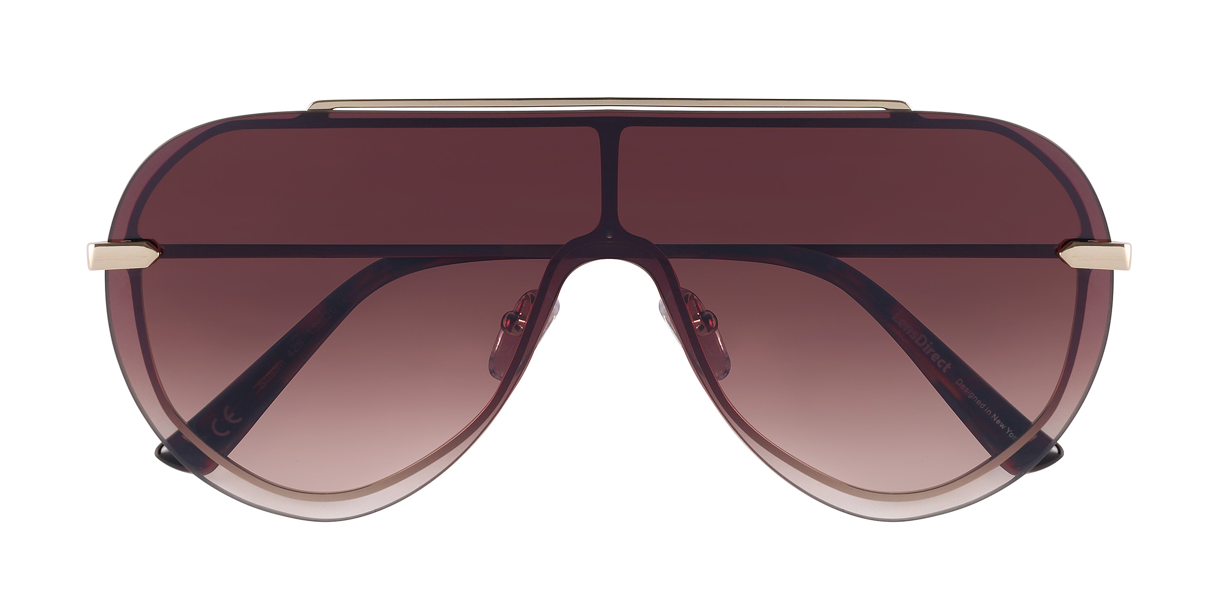 Susan - Shiny Gold - Brown Gradient Lenses