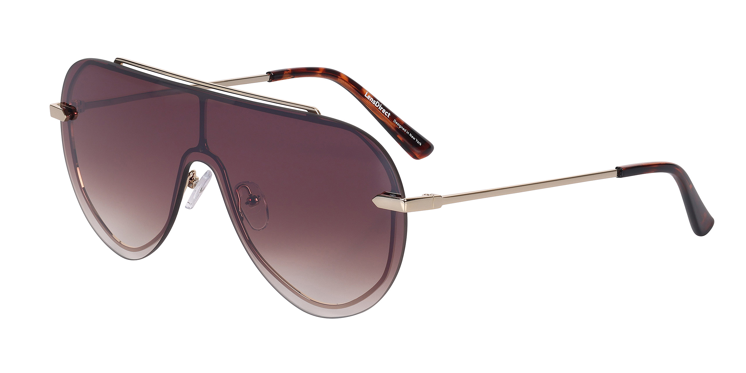 Susan - Shiny Gold - Brown Gradient Lenses