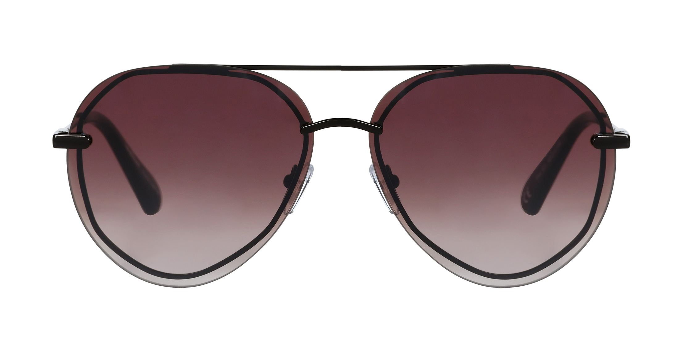 Tina - Shiny Black - Brown Gradient Lenses