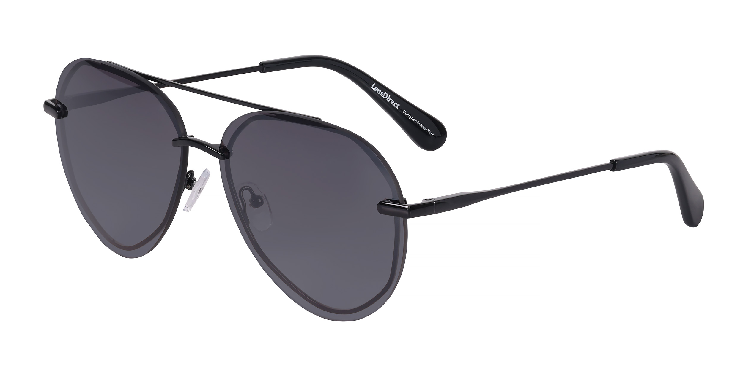 Tina - Shiny Black - Grey Gradient Lenses