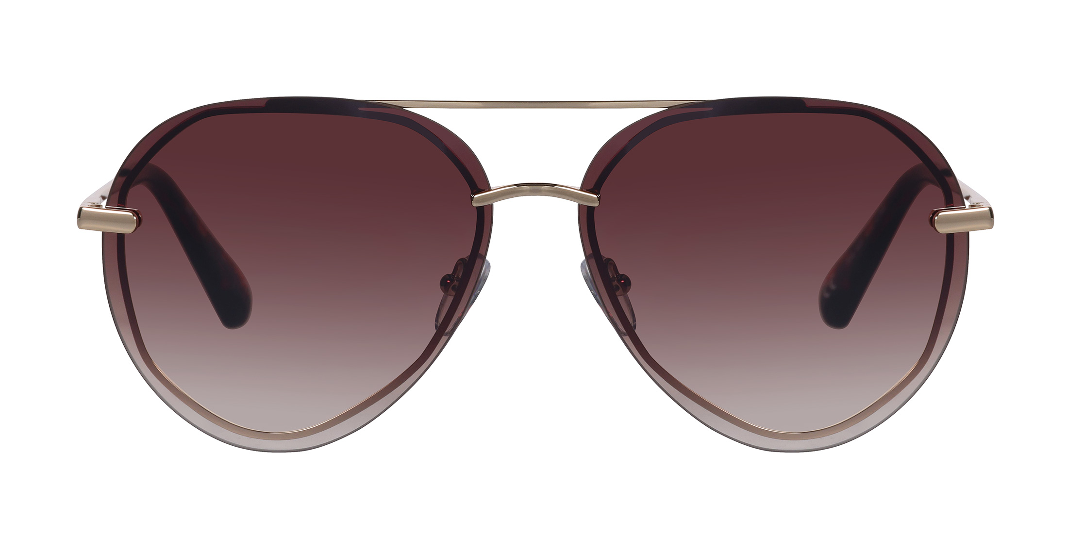 Tina - Shiny Gold - Brown Gradient Lenses