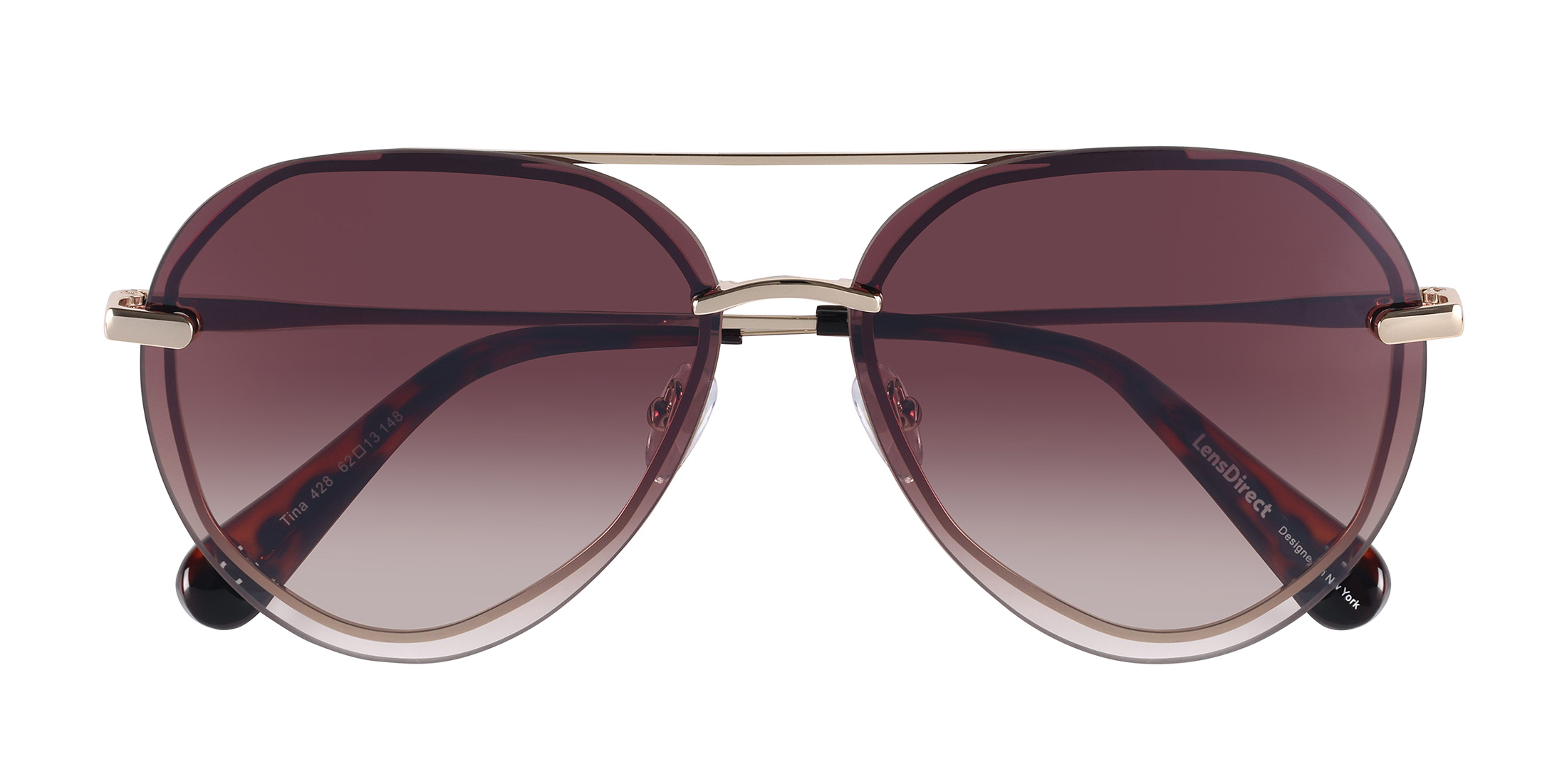 Tina - Shiny Gold - Brown Gradient Lenses