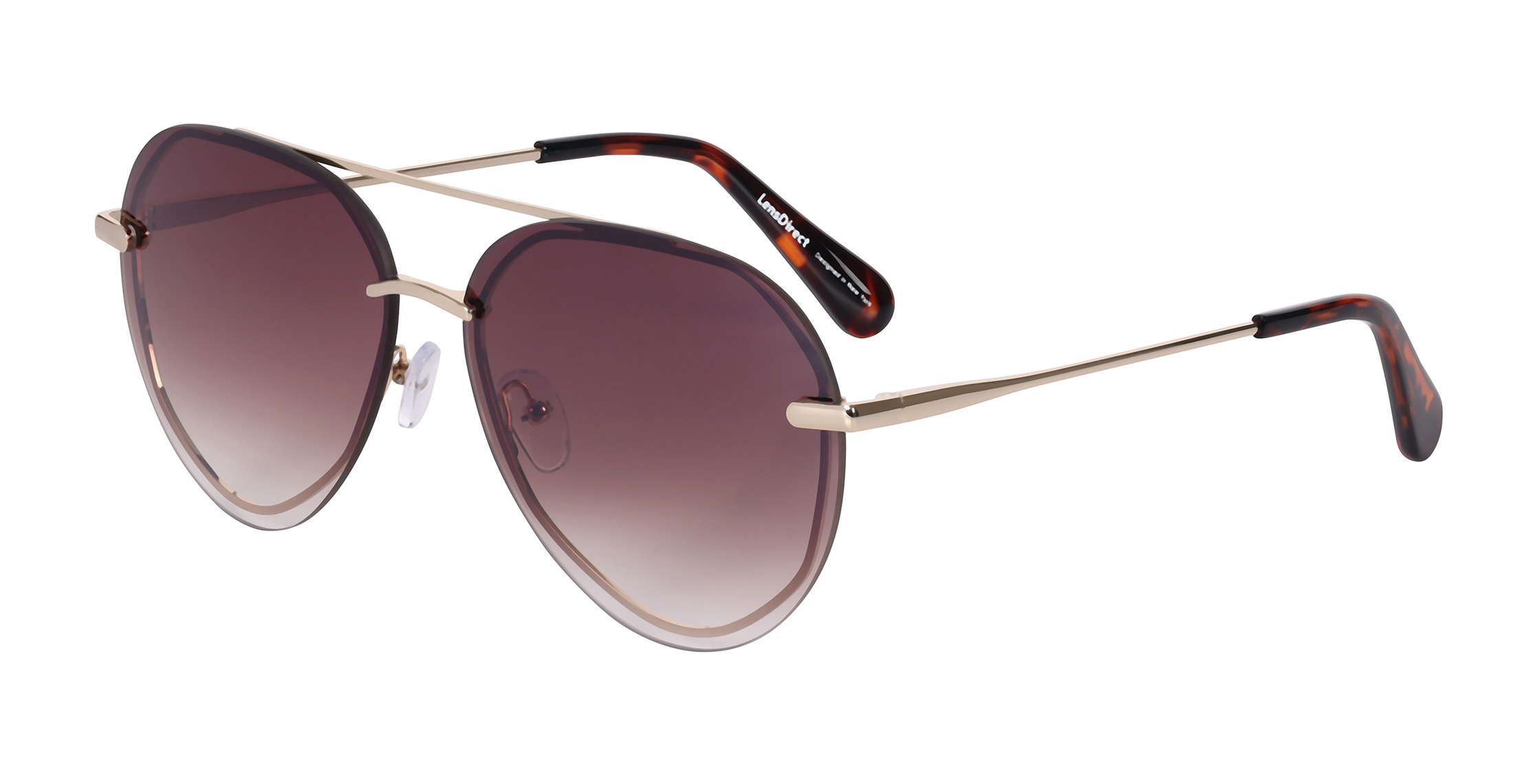 Tina - Shiny Gold - Brown Gradient Lenses