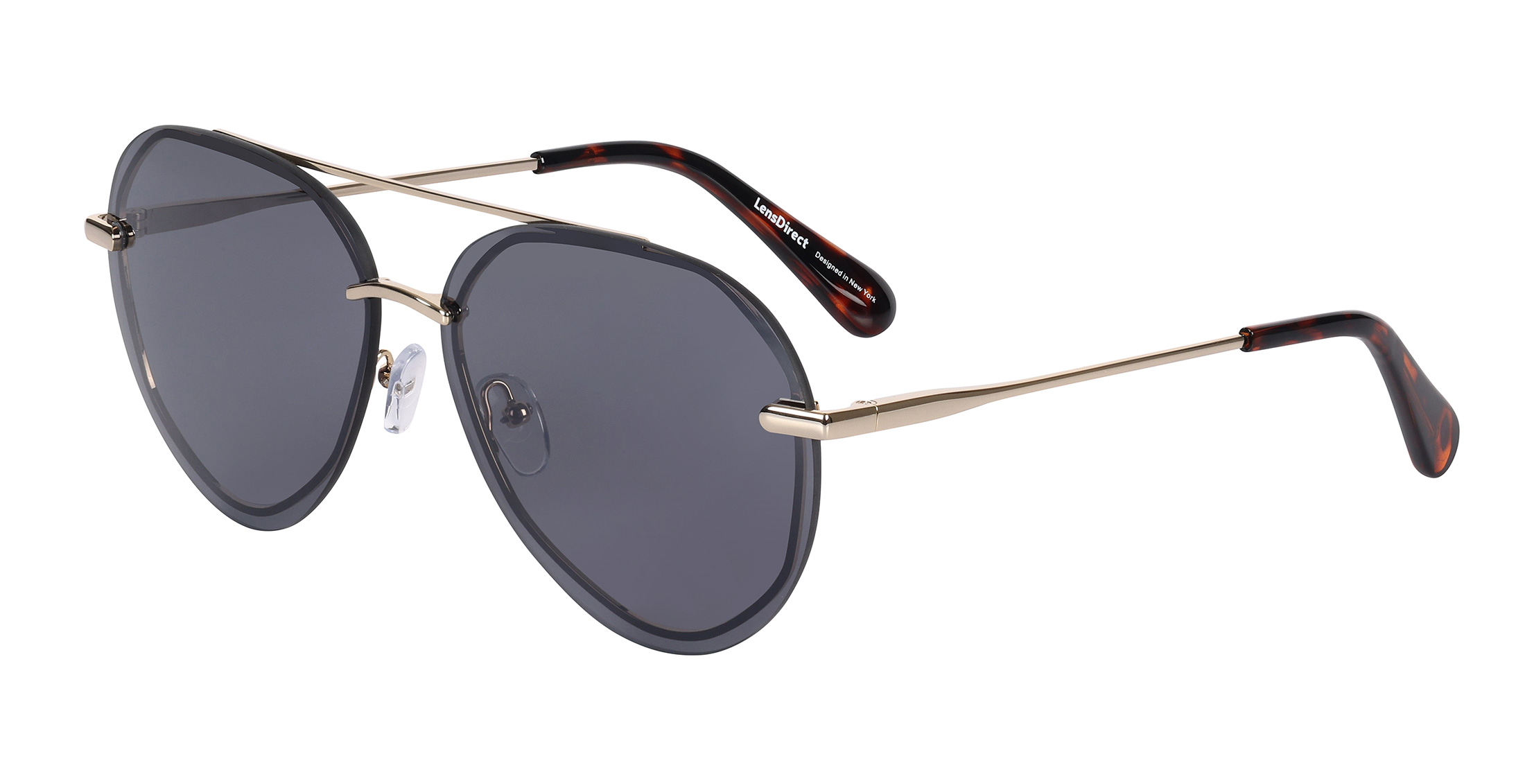 Tina - Shiny Gold - Grey Gradient Lenses