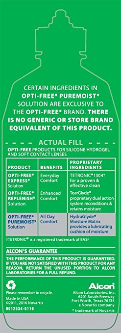 Opti-Free Pure Moist 10 oz Side