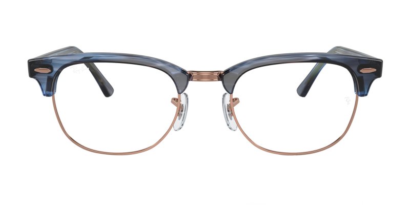 Clubmaster Optics RX5154 51mm - Striped Blue On Rosegold