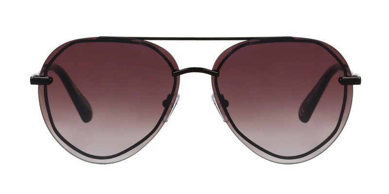 Tina - Shiny Black - Brown Gradient Lenses